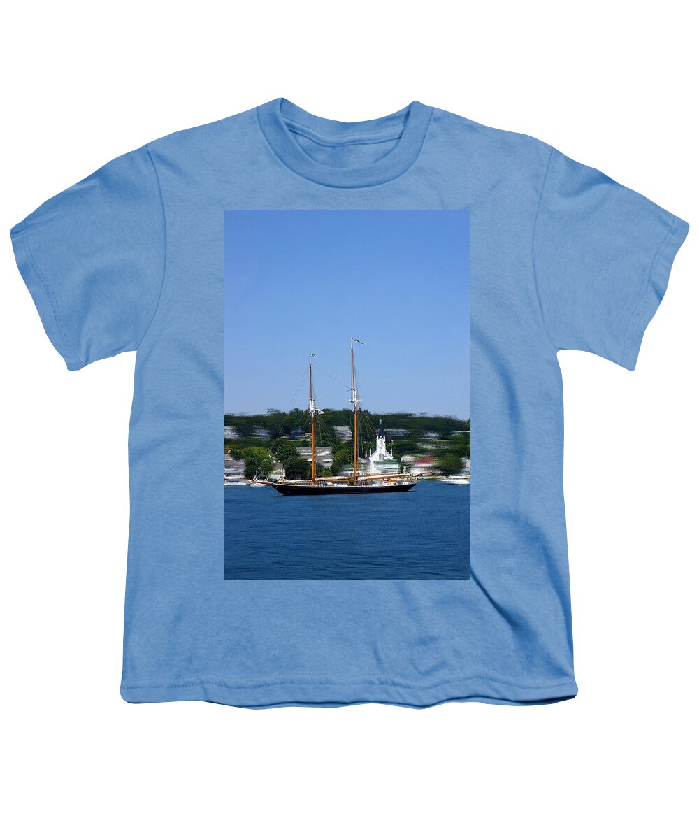 Anchor Youth T-Shirt featuring the photograph Anchored on Sunday by Randy Pollard