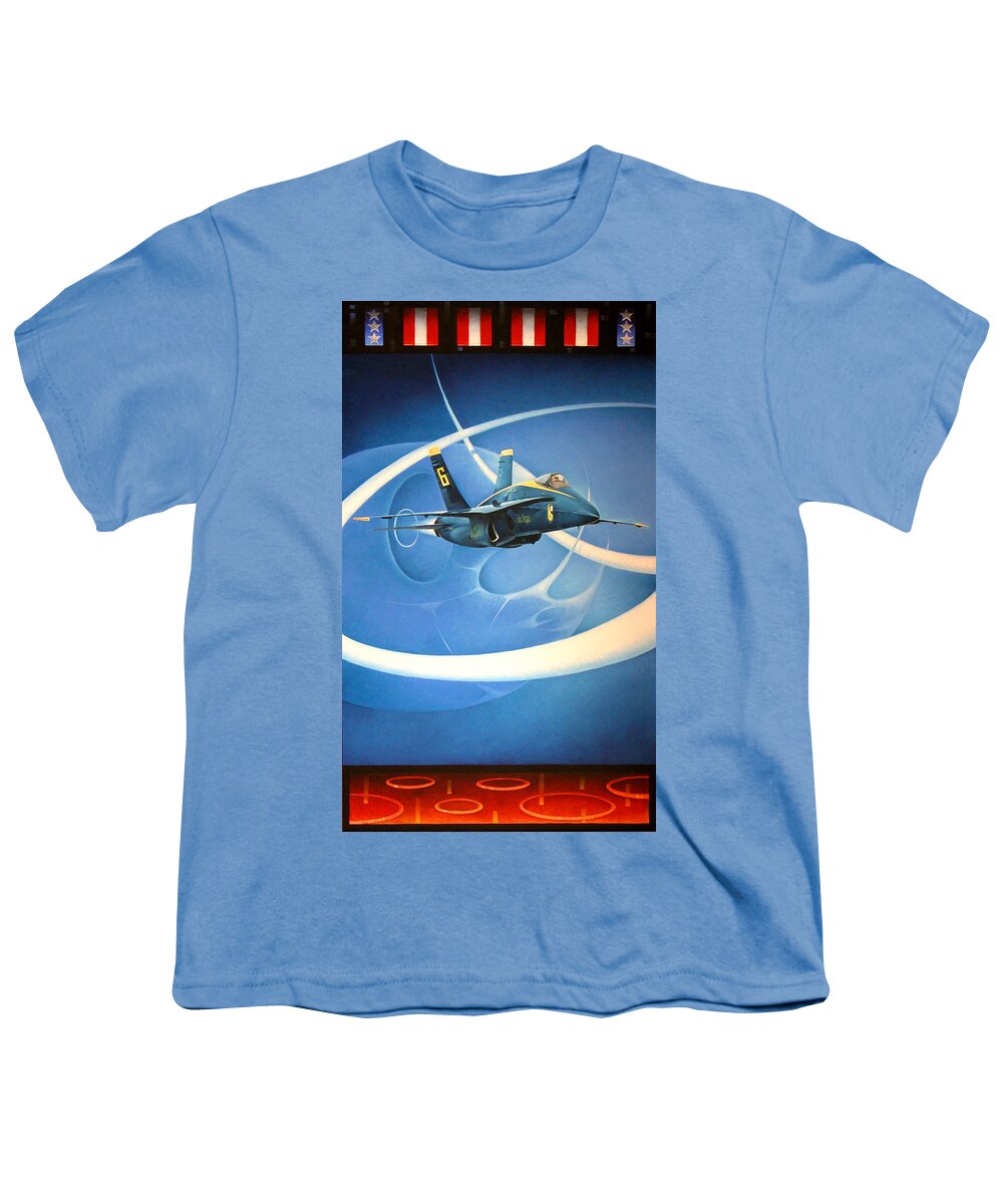 Blue Angels Youth T-Shirt featuring the painting Angels at the Speed of Sound by T S Carson