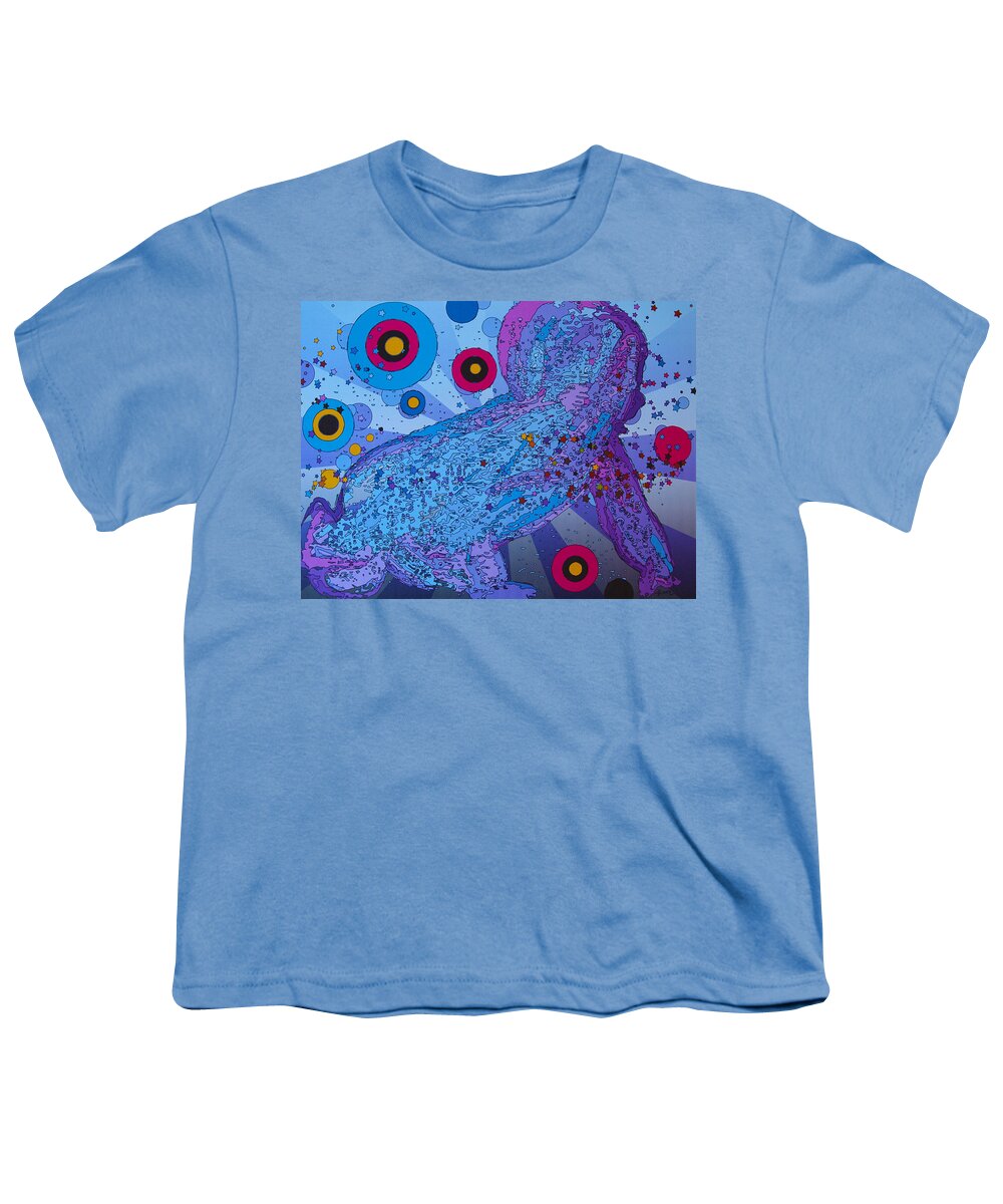 Baby Art Youth T-Shirt featuring the painting Baby Elvis Feeling Blue by Robert Margetts