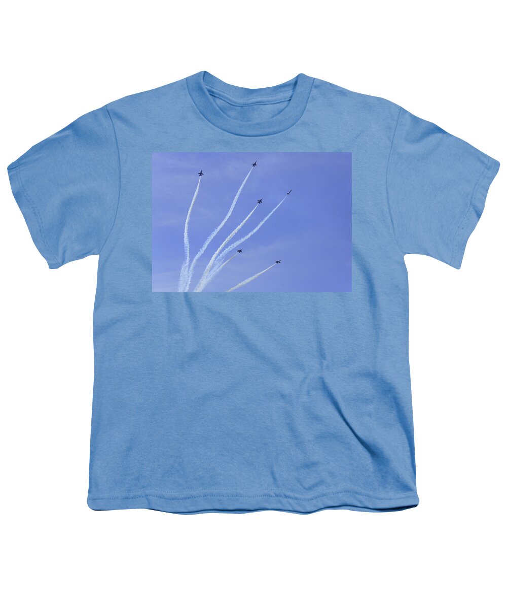 Blue Angels Youth T-Shirt featuring the photograph Blue Angels 13 by Laurie Perry