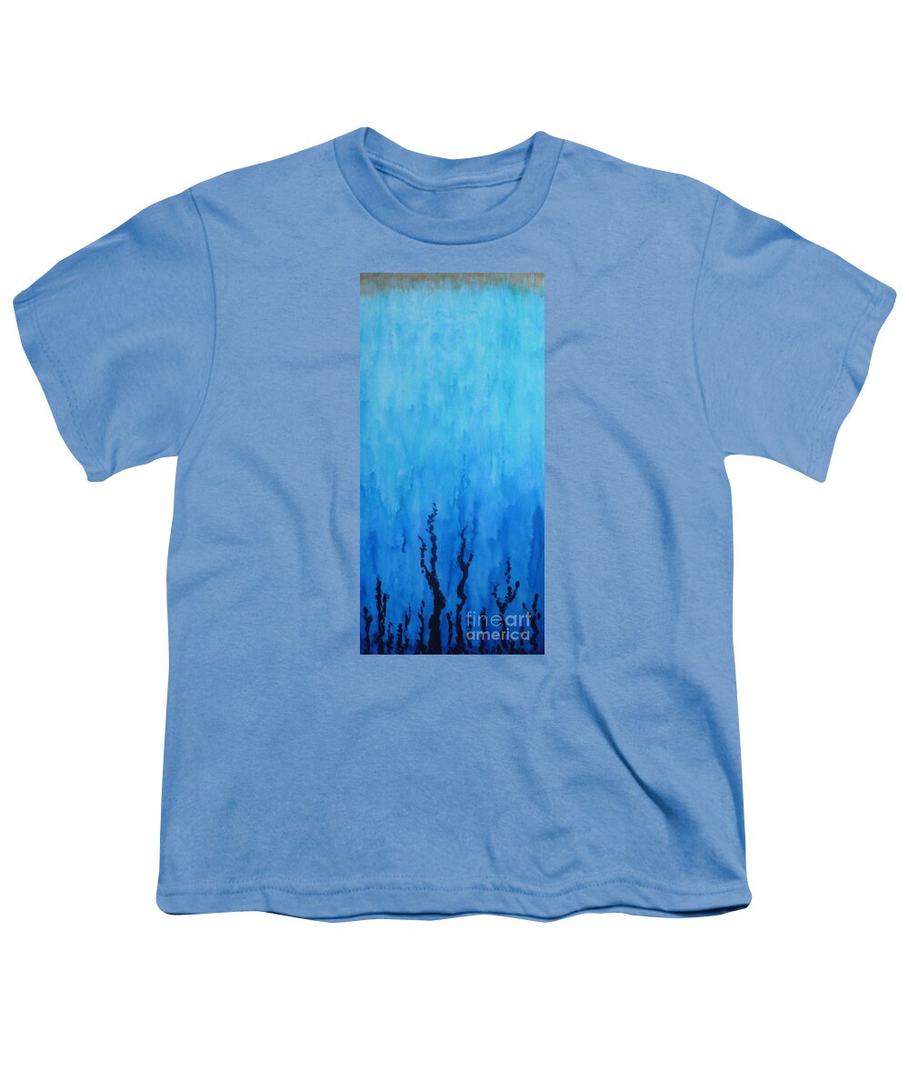 Blue Youth T-Shirt featuring the painting Blue Water by Monika Shepherdson