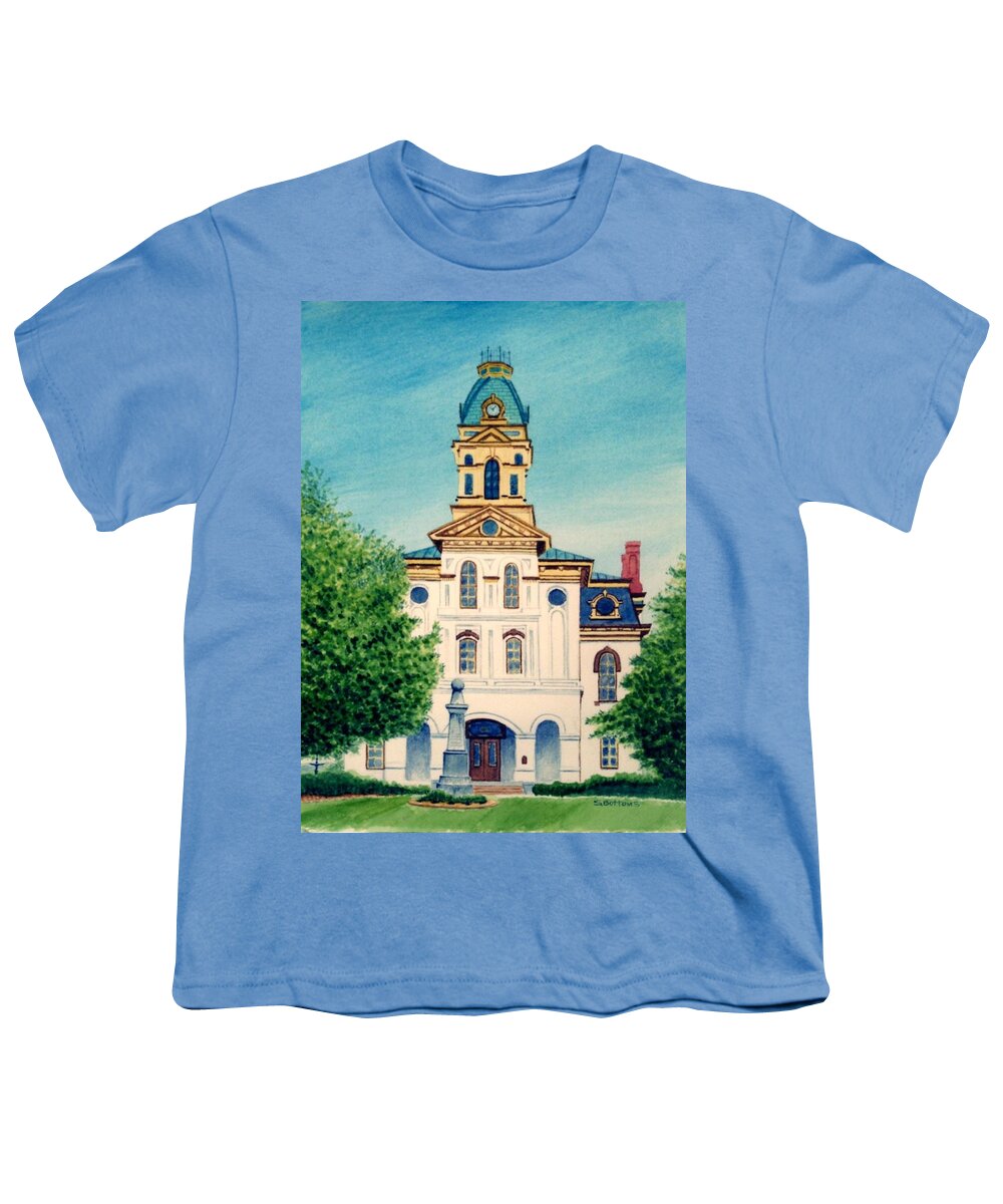 Cabarrus County Youth T-Shirt featuring the painting Cabarrus County Courthouse by Stacy C Bottoms