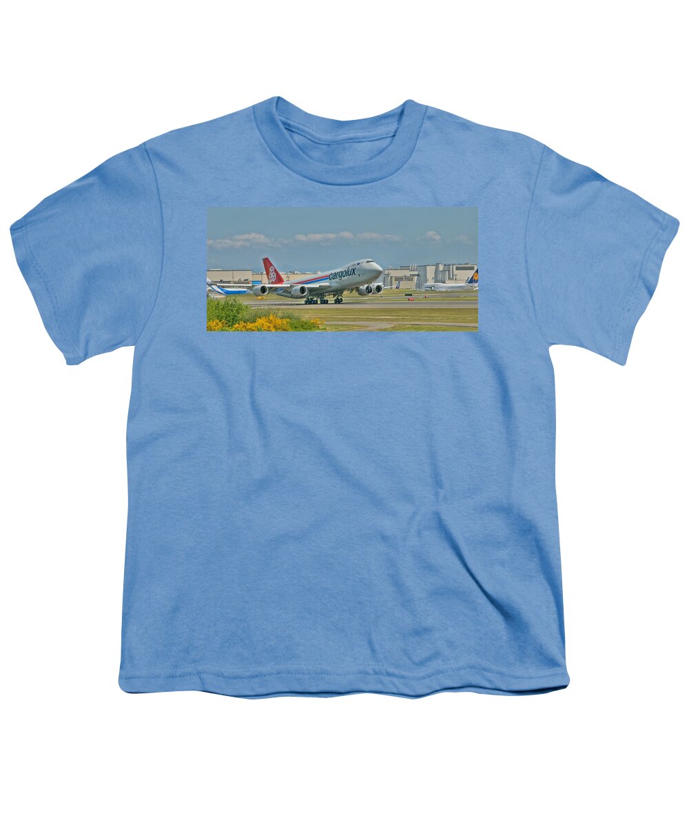 Boeing Youth T-Shirt featuring the photograph Cargolux 747-8F by Jeff Cook