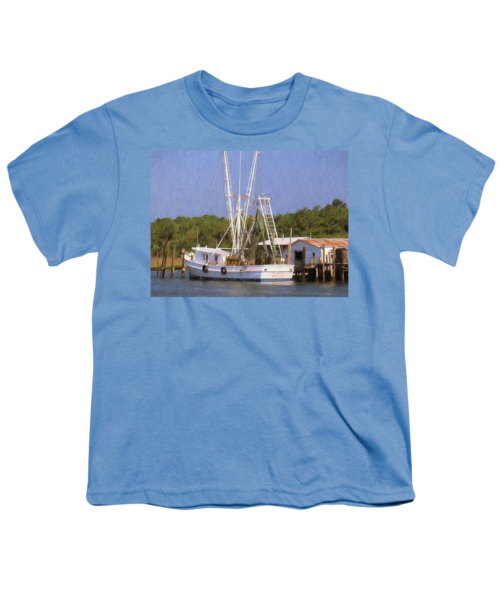 Dock Side Youth T-Shirt featuring the digital art Dock Side by Richard Rizzo