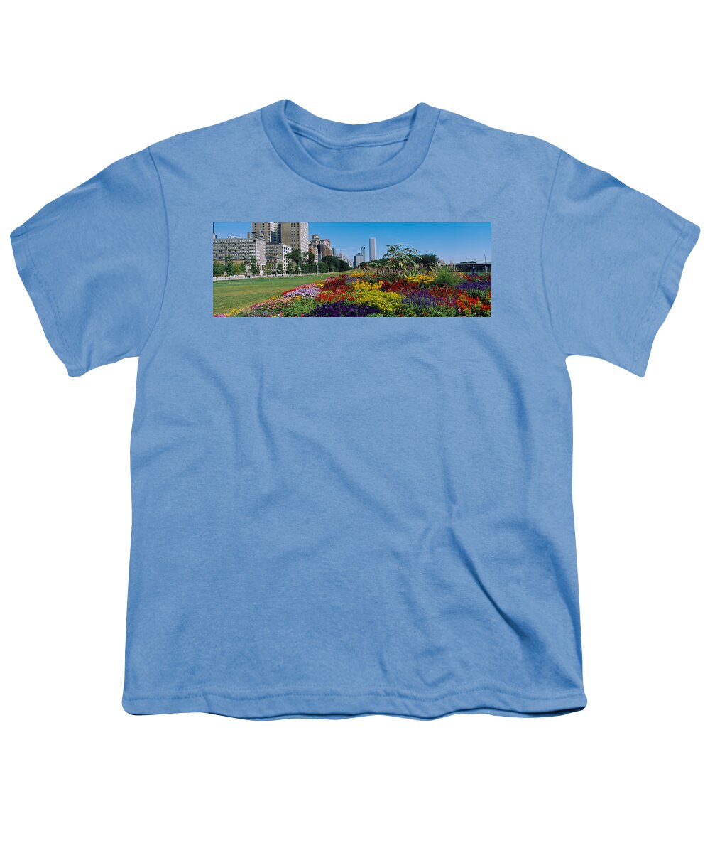 Photography Youth T-Shirt featuring the photograph Flowers In A Garden, Welcome Garden by Panoramic Images