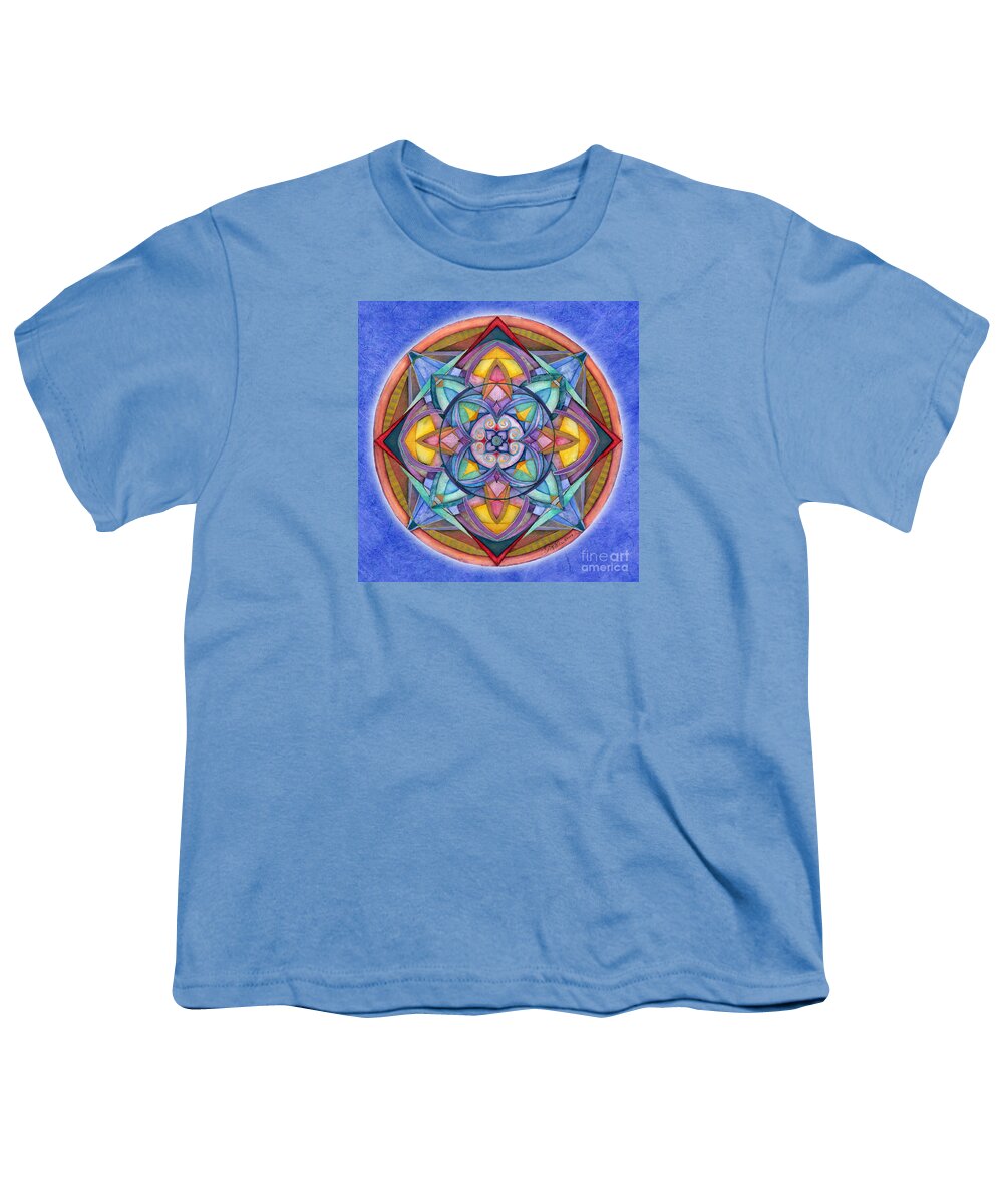 Mandala Art Youth T-Shirt featuring the painting Harmony Mandala by Jo Thomas Blaine