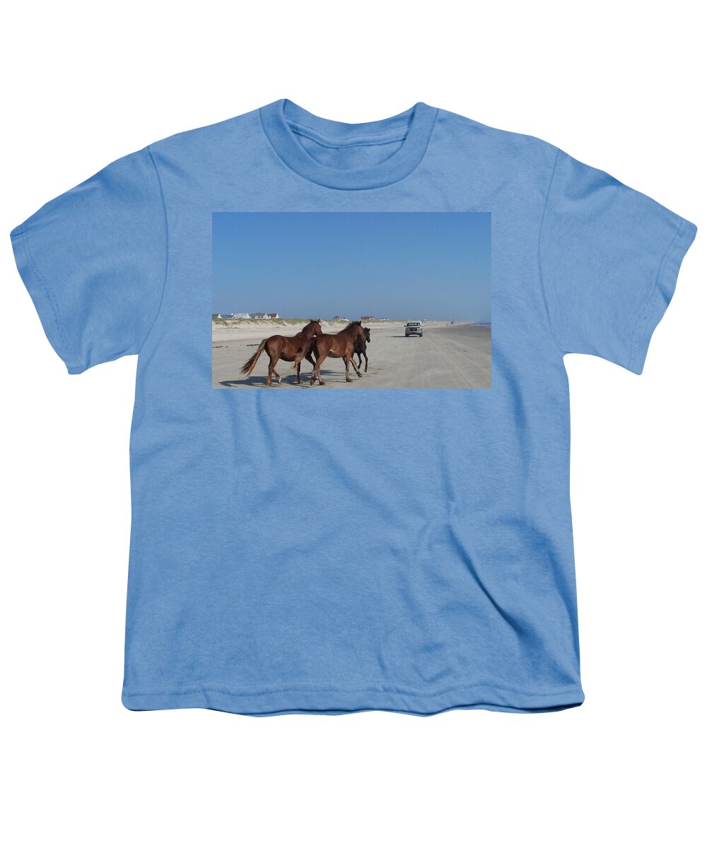 Wild Spanish Mustang Youth T-Shirt featuring the photograph Here We Come by Kim Galluzzo
