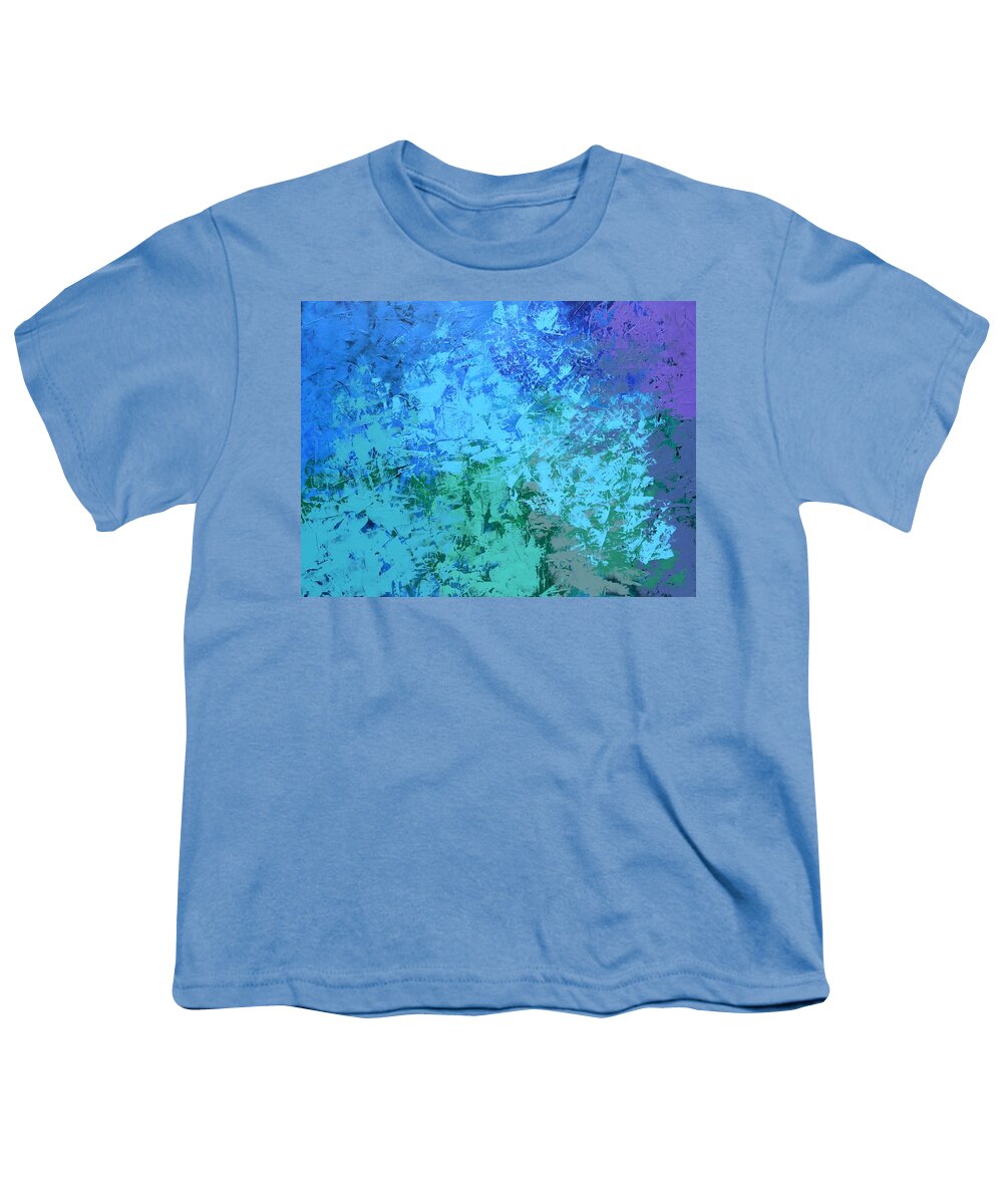 Abstract Youth T-Shirt featuring the painting Into the Deep Blue Sea by Linda Bailey