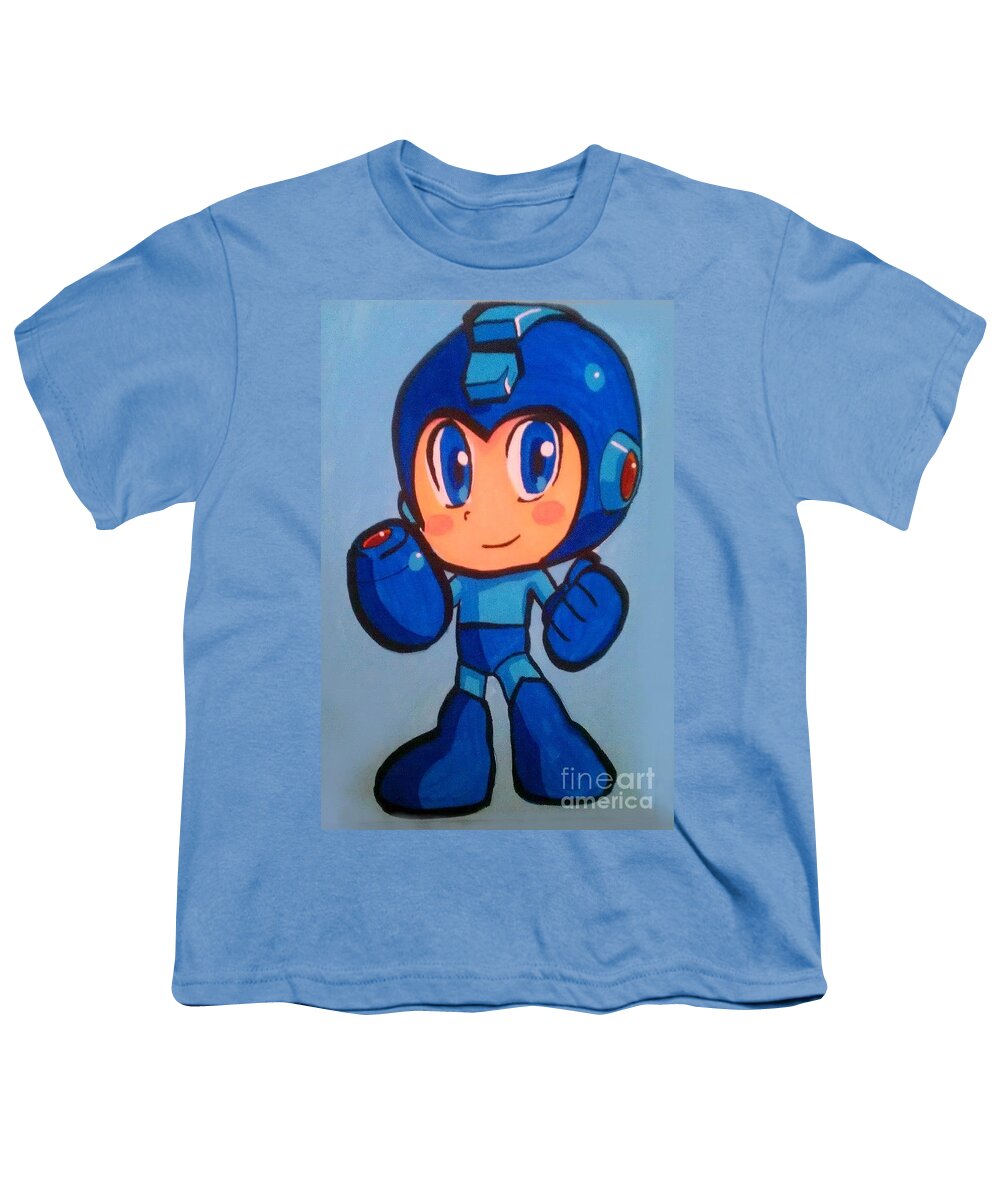 Marisela Mungia Youth T-Shirt featuring the painting Mega Man by Marisela Mungia