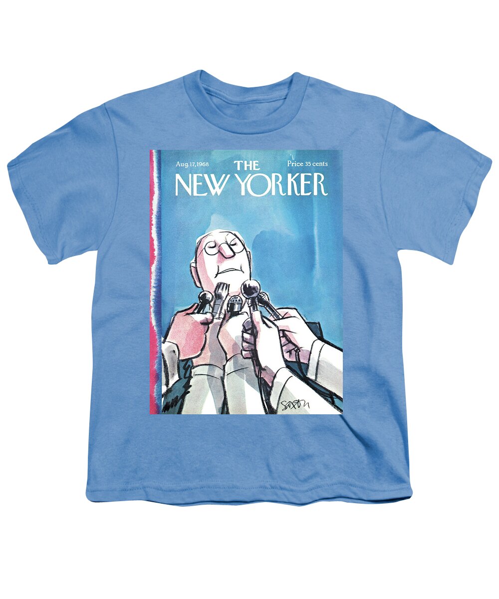 Government Youth T-Shirt featuring the painting New Yorker August 17th, 1968 by Charles Saxon