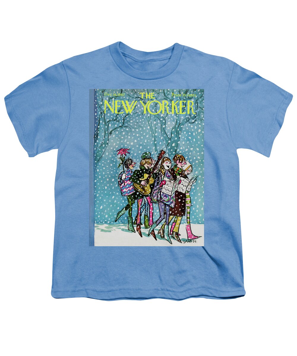 Hippy Youth T-Shirt featuring the painting New Yorker December 16th, 1967 by Charles Saxon