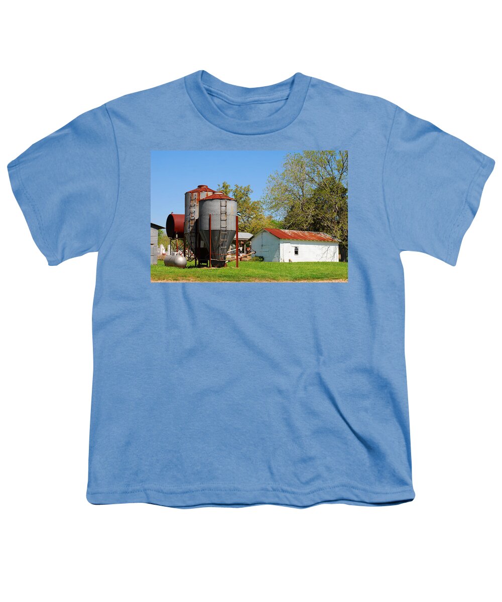 Texas Farm Youth T-Shirt featuring the photograph Old Texas Farm by Connie Fox