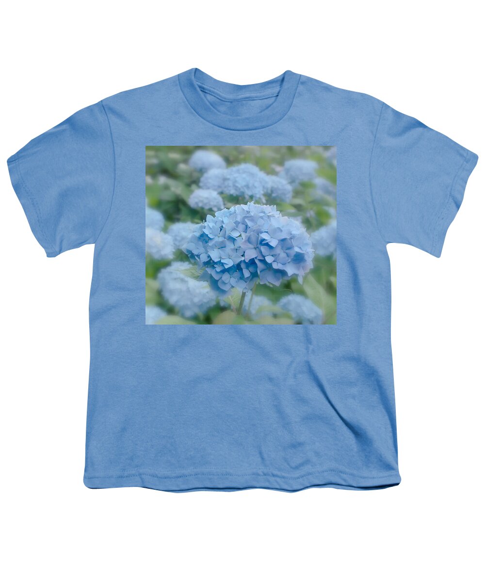 Flower Youth T-Shirt featuring the photograph Pastel Blue Hydrangea by Kim Hojnacki