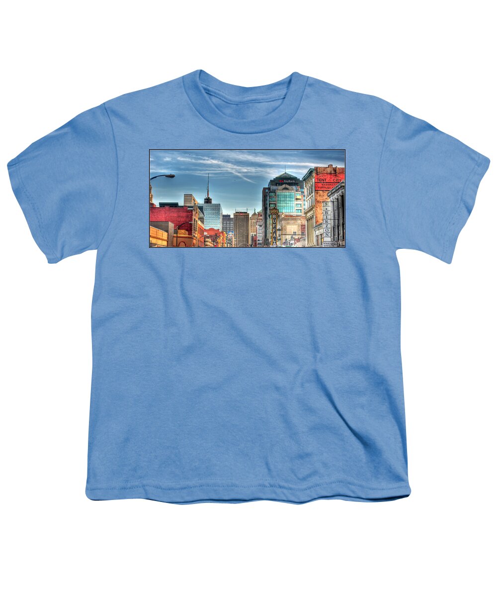 Queen City Youth T-Shirt featuring the photograph Queen City Downtown by Michael Frank Jr