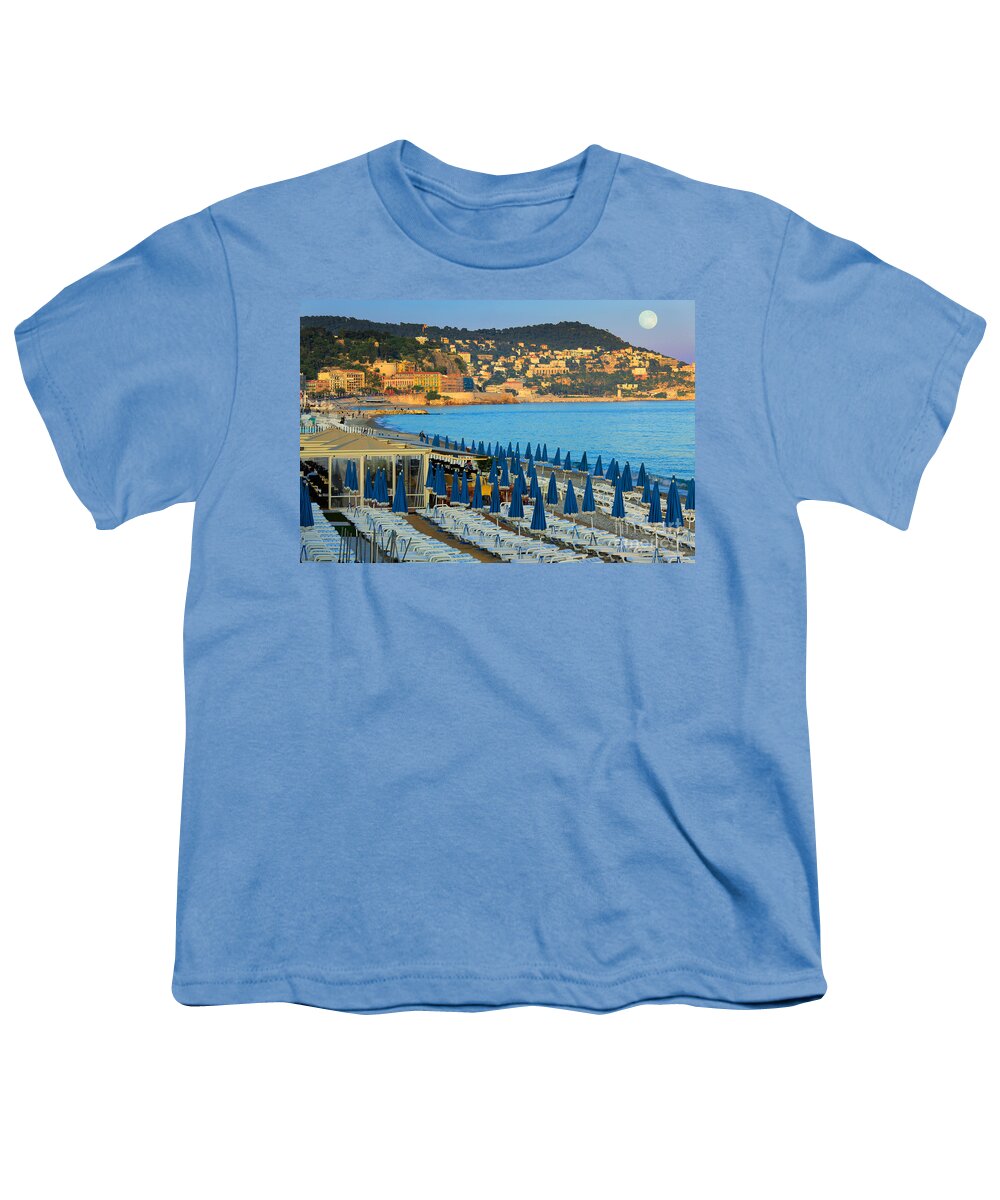 Cote D'azur Youth T-Shirt featuring the photograph Riviera Full Moon by Inge Johnsson