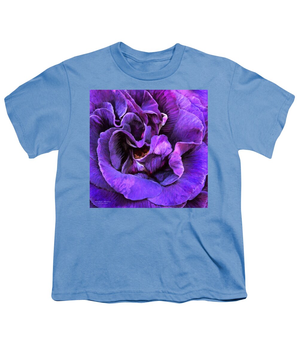 Rose Youth T-Shirt featuring the mixed media Rose Moods - Abundance by Carol Cavalaris