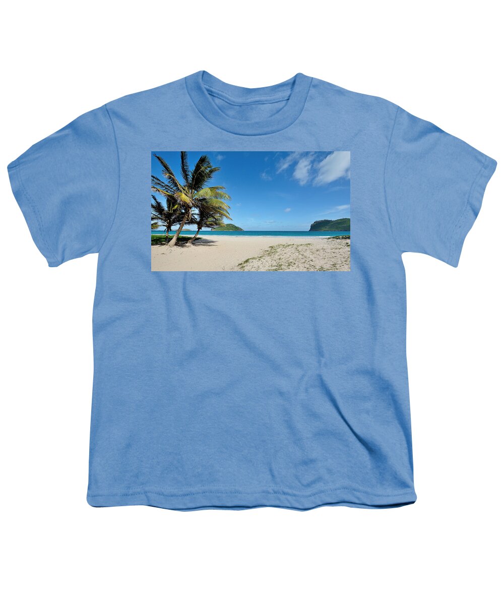 Sandy Youth T-Shirt featuring the photograph Sandy Beach and Maria Island - St. Lucia by Brendan Reals