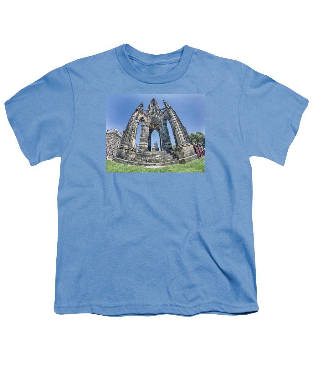 Scotland Youth T-Shirt featuring the photograph Sir Walter Scott Monument- Edinburgh by Alan Toepfer