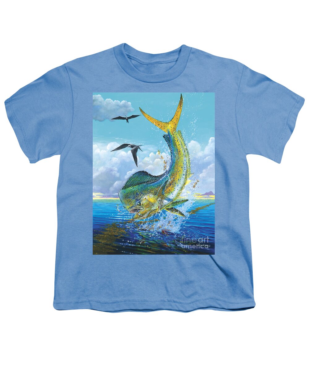 Dolphin Youth T-Shirt featuring the painting Slammer Off0017 by Carey Chen