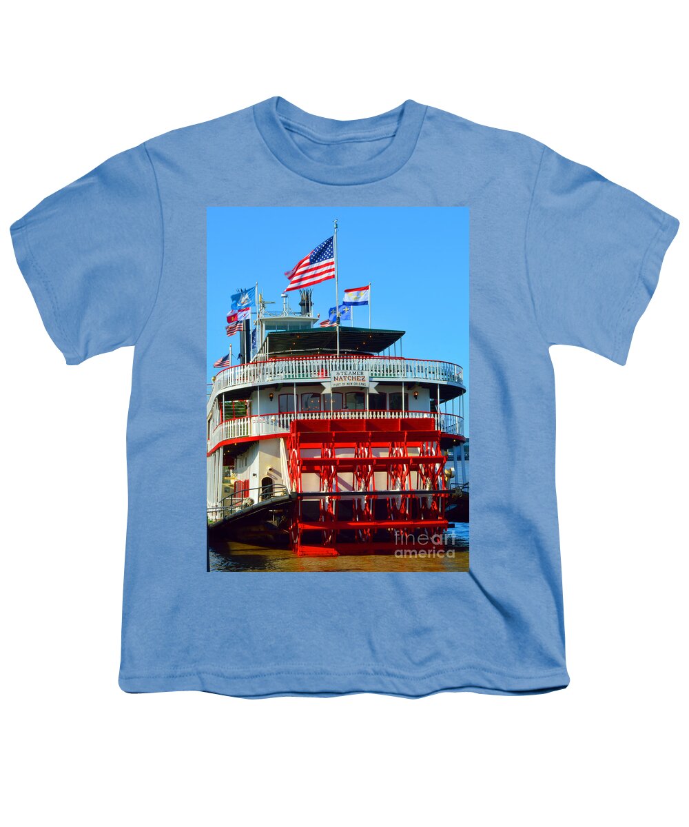Mississippi River Youth T-Shirt featuring the photograph Steamer Natchez in New Orleans by Alys Caviness-Gober
