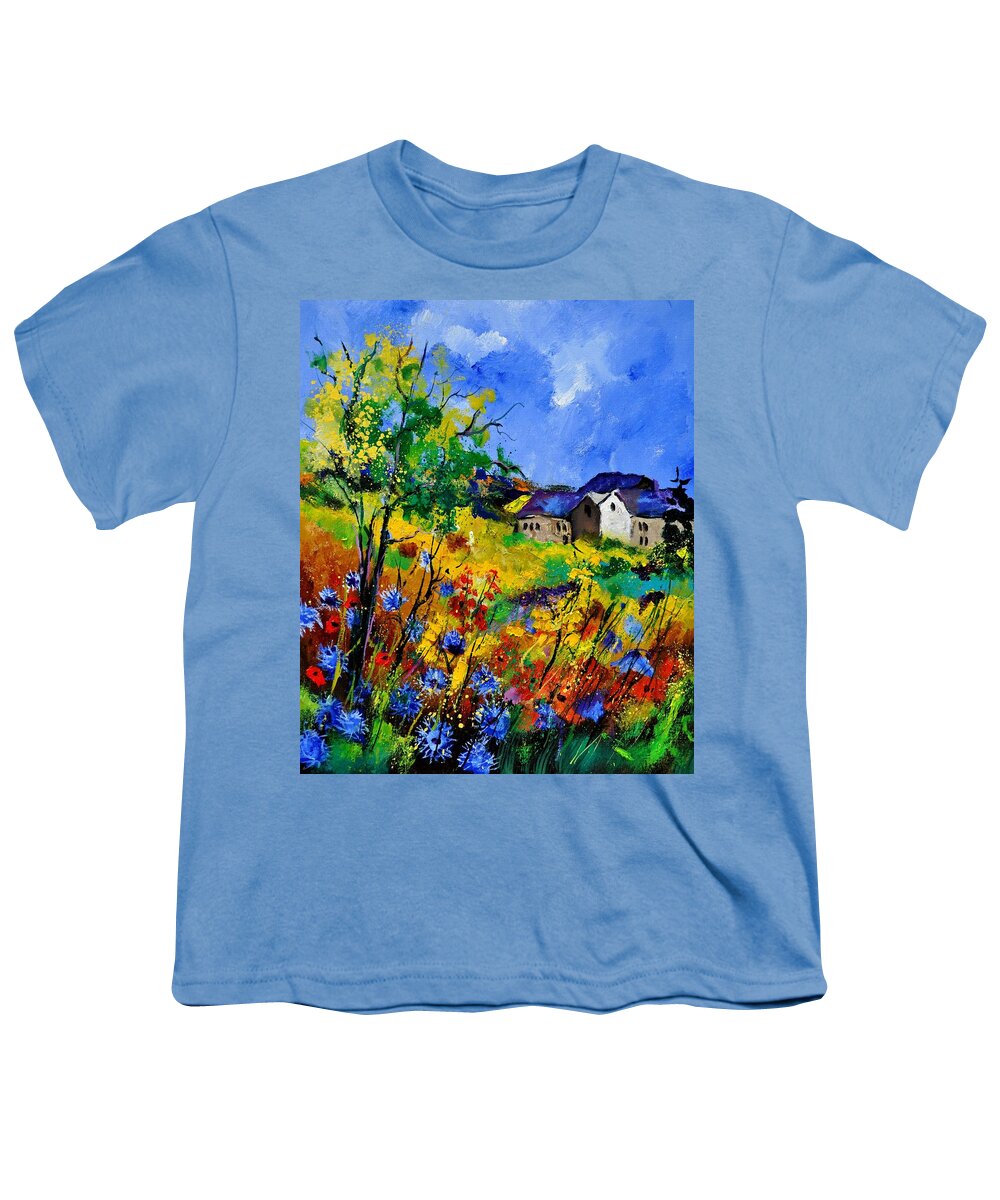 Landscape Youth T-Shirt featuring the painting Summer 673180 by Pol Ledent