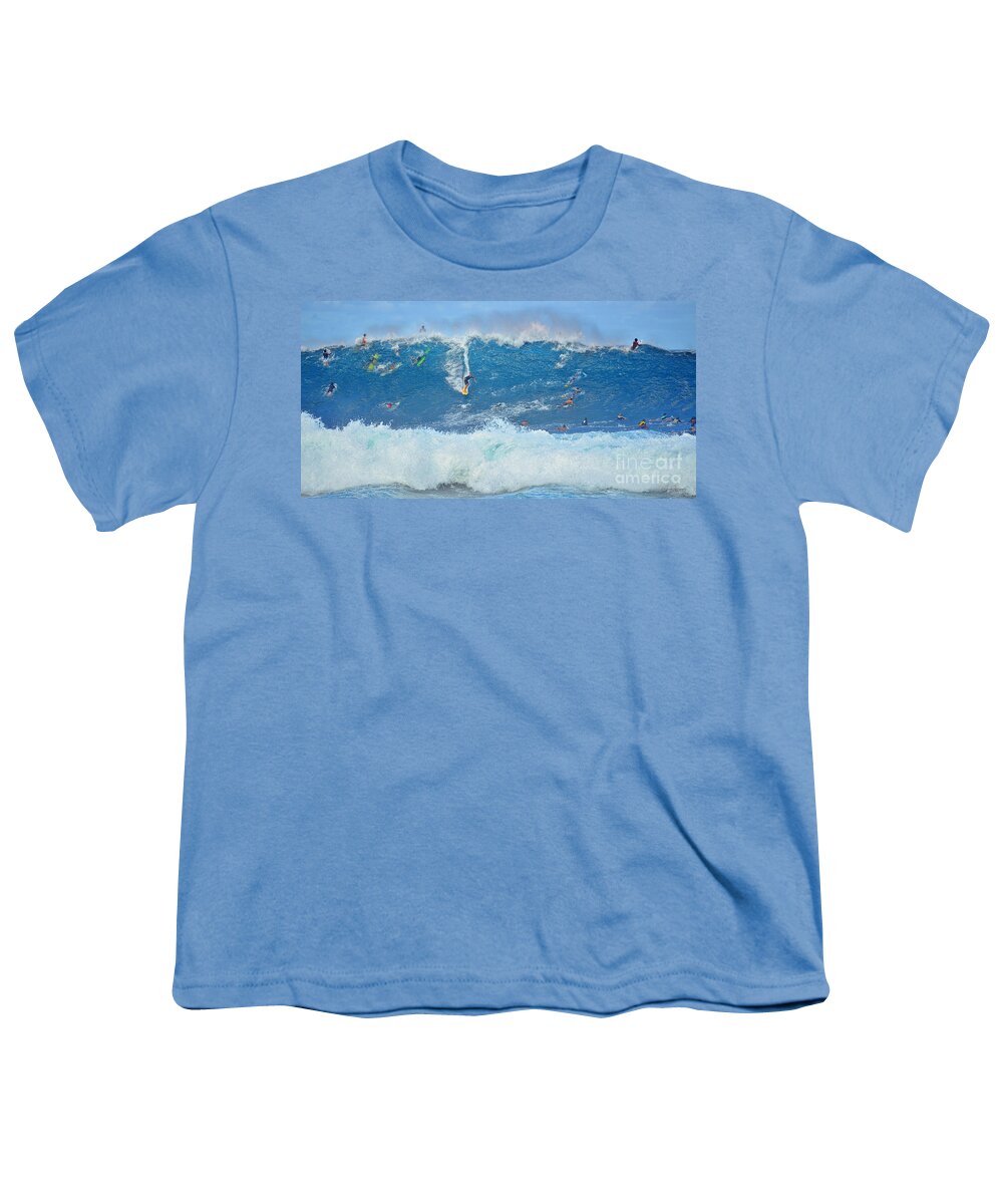 Banzai Pipeline Youth T-Shirt featuring the photograph Surviving the Banzai Pipeline by Aloha Art