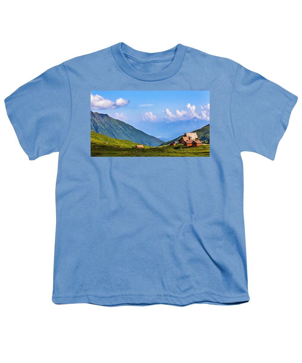 Landscape Youth T-Shirt featuring the photograph Hatchers Pass Lodge by Kyle Lavey