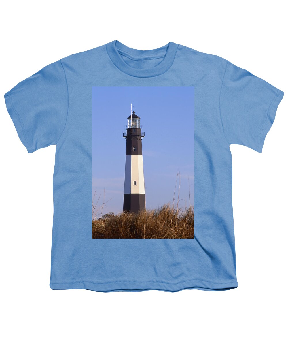 Lighthouse Youth T-Shirt featuring the photograph Tybee Light by Bradford Martin