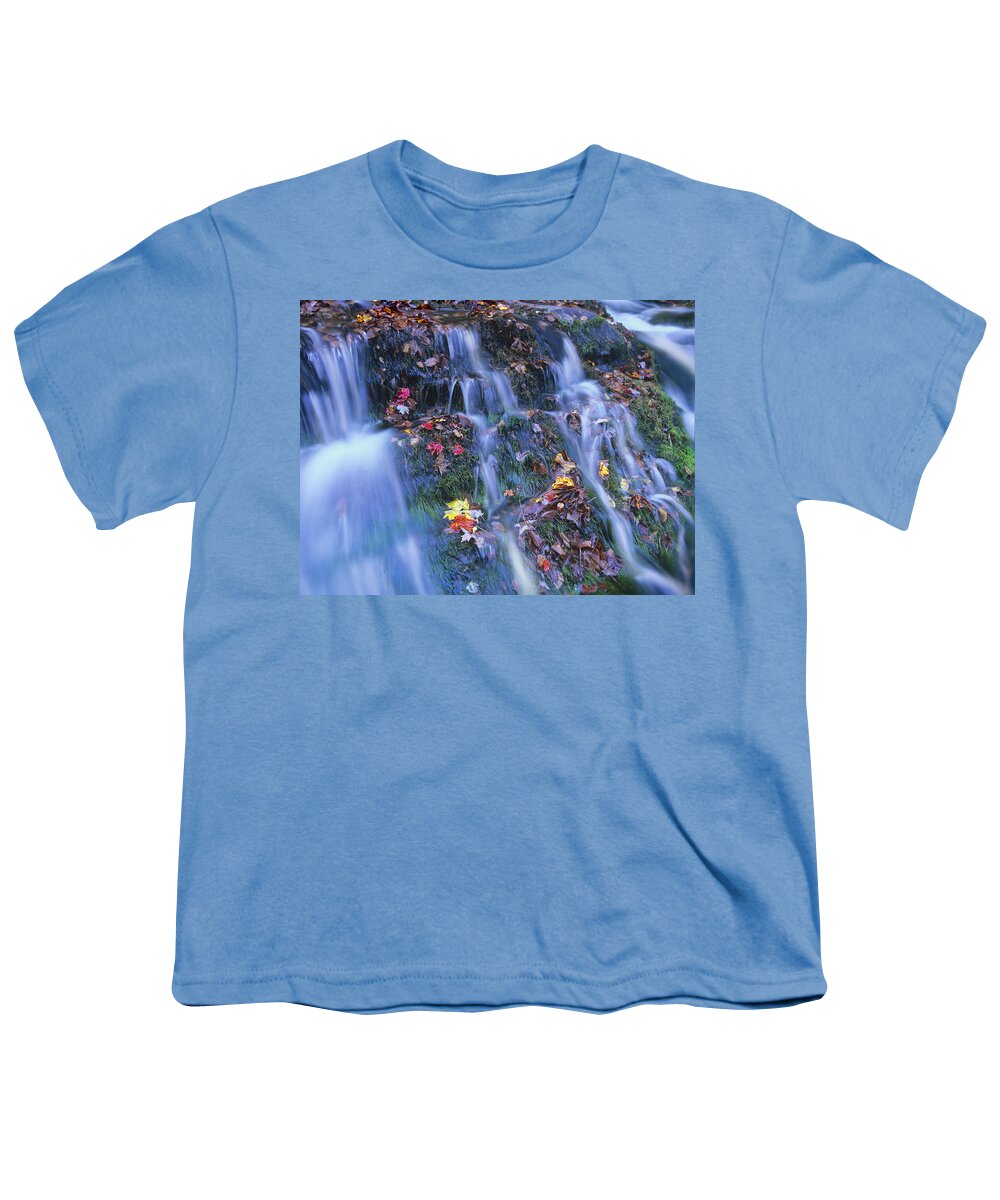00176881 Youth T-Shirt featuring the photograph Laurel Creek Cascades Great Smoky by Tim Fitzharris