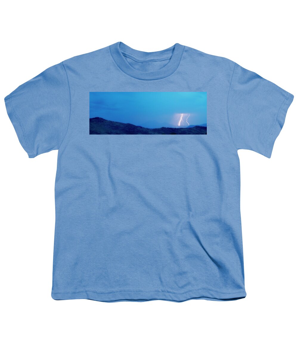 Continental Divide Youth T-Shirt featuring the photograph Lightning Bolts Hitting the Rocky Mountains Continental Divide by James BO Insogna