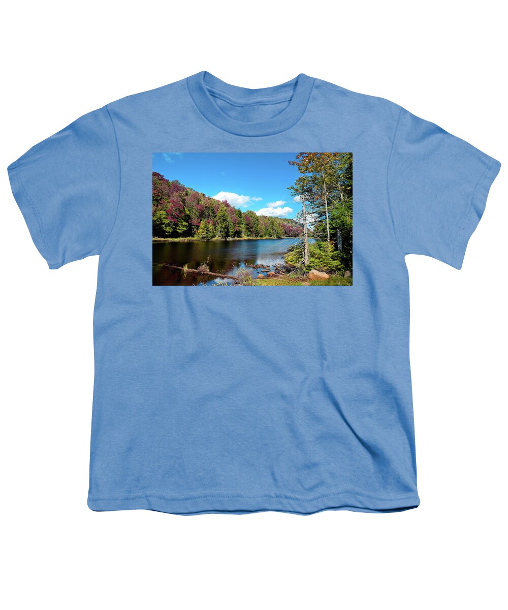 Late September On Bald Mountain Pond Youth T-Shirt featuring the photograph Late September on Bald Mountain Pond #1 by David Patterson