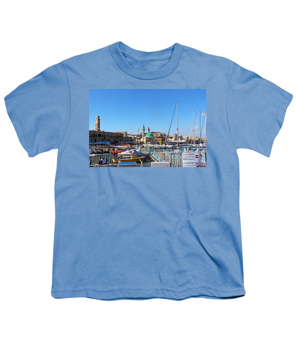 Acre Youth T-Shirt featuring the photograph Acre Harbor by Munir Alawi