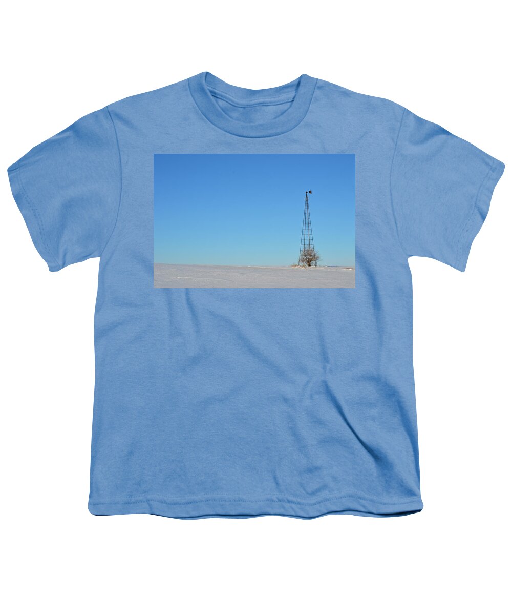 Windmill Youth T-Shirt featuring the photograph Alone In Winter by Bonfire Photography