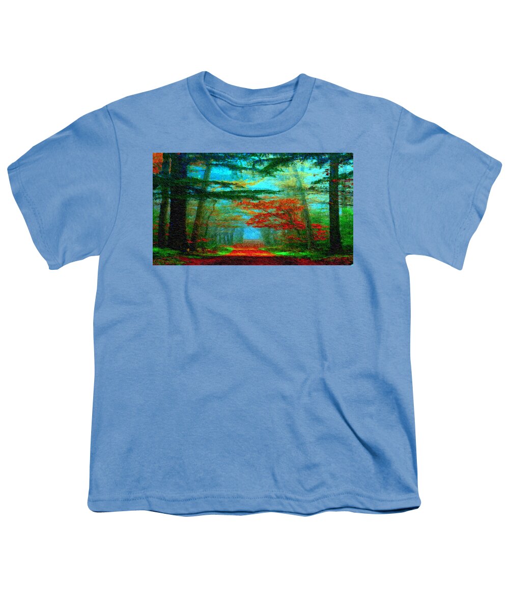 Rafael Salazar Youth T-Shirt featuring the digital art Autumn Road by Rafael Salazar