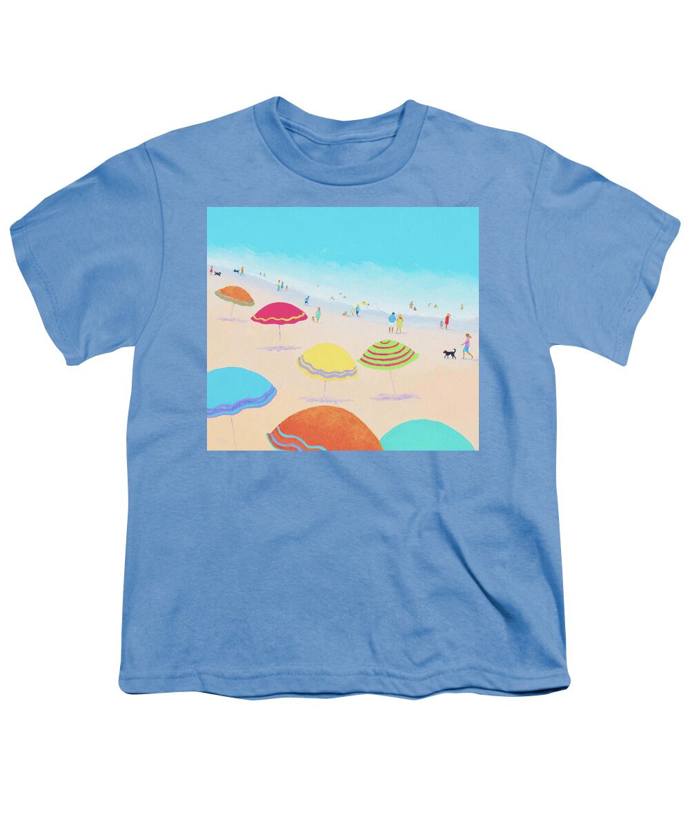 Beach Youth T-Shirt featuring the painting Beach Painting - Bright Sunny Day by Jan Matson