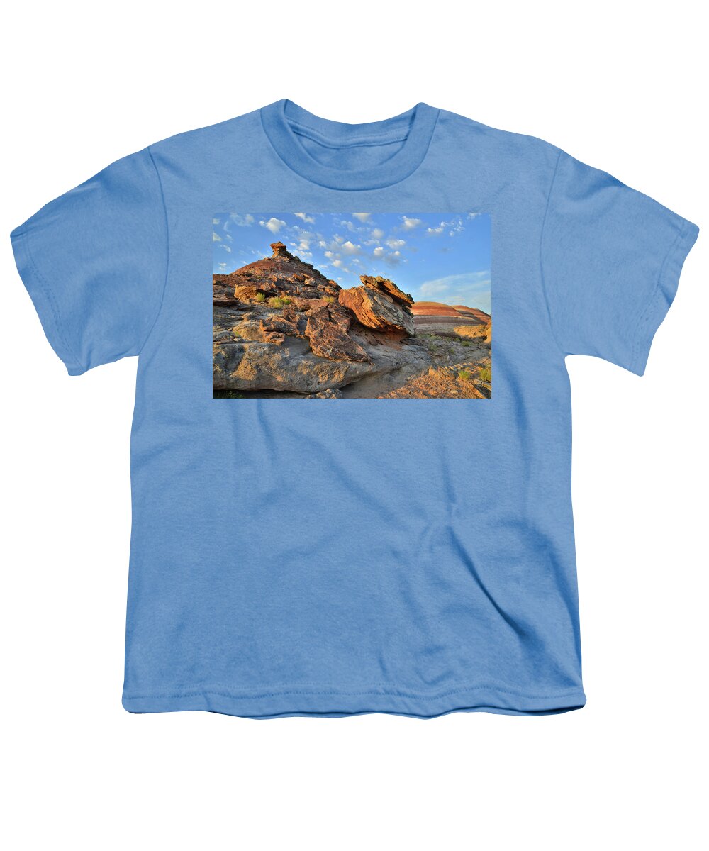 Capitol Reef National Park Youth T-Shirt featuring the photograph Bentonite Dunes in Cathedral Valley by Ray Mathis