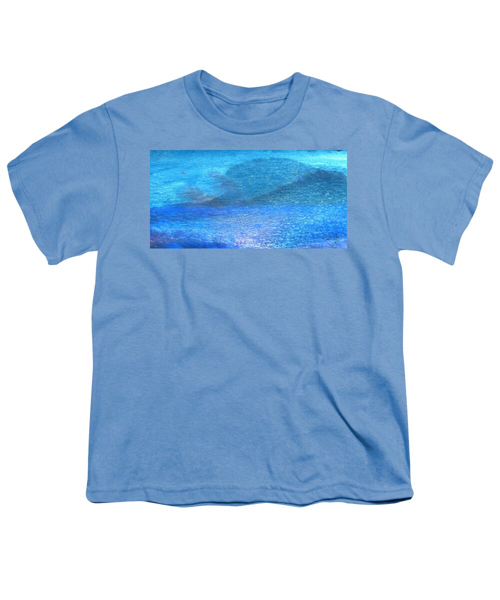 Abstract Youth T-Shirt featuring the mixed media Blue Wash 3 by Paul Gaj