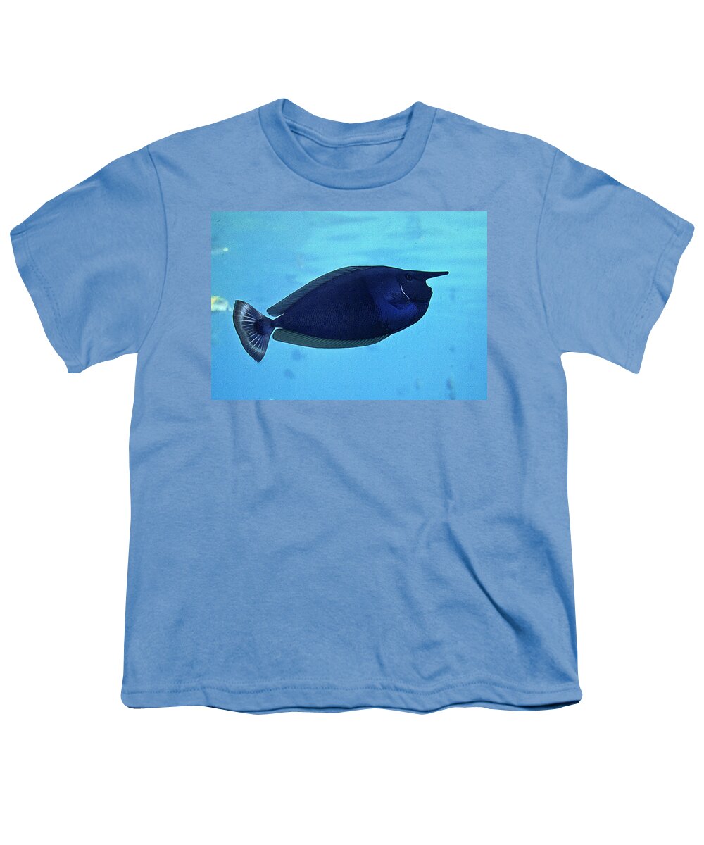 Fish Youth T-Shirt featuring the photograph Bluespine Unicorn Fish by Miroslava Jurcik