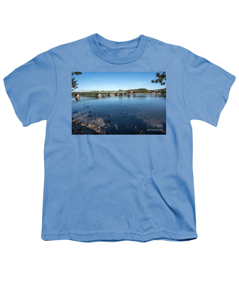 Lambertville Youth T-Shirt featuring the photograph Bridge To Lamberville by Judy Wolinsky