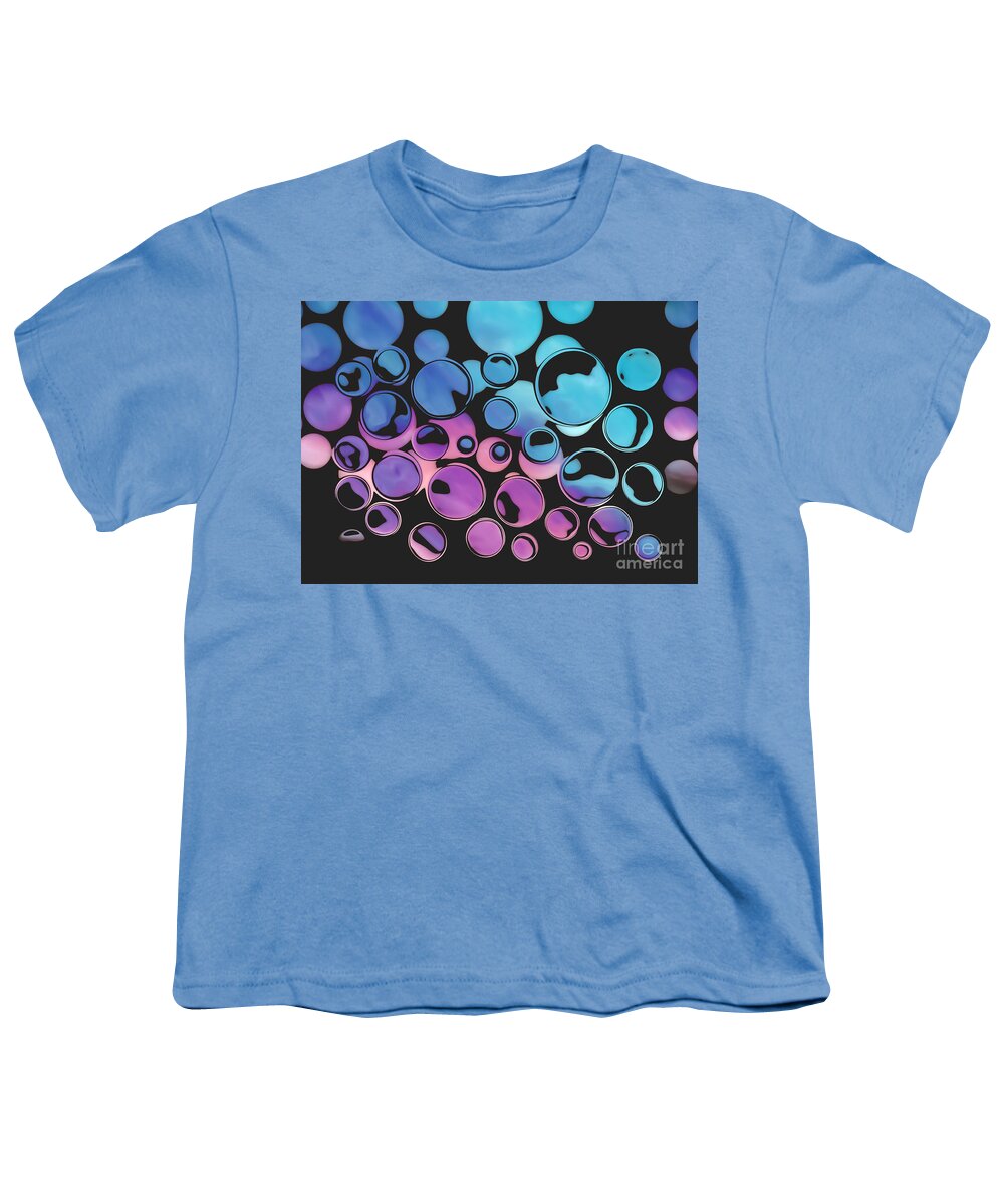 Bubbles Youth T-Shirt featuring the digital art Bubbling Bubbles 01ac1 by Variance Collections
