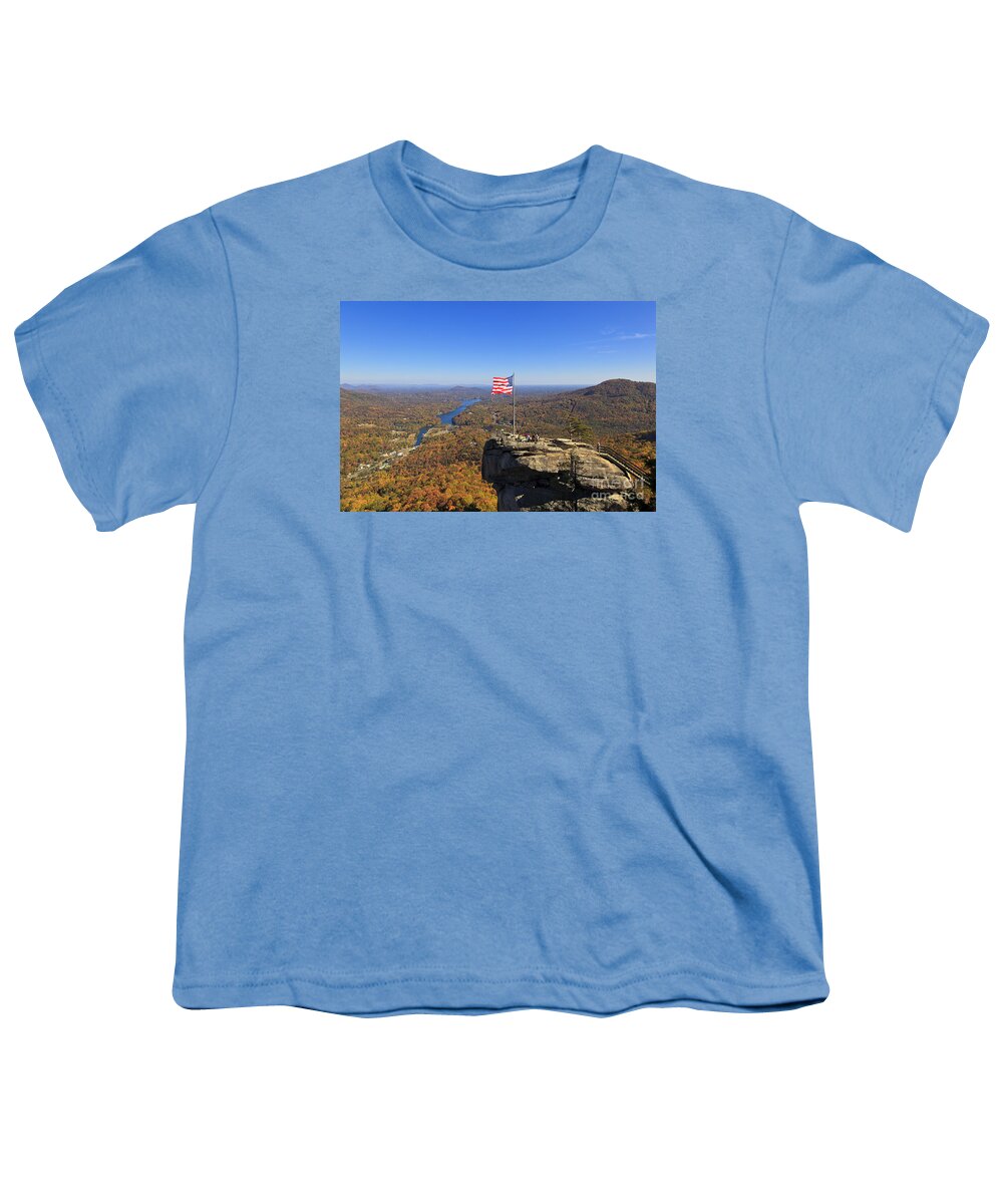 Chimney Youth T-Shirt featuring the photograph Chimney Rock in the Fall by Jill Lang