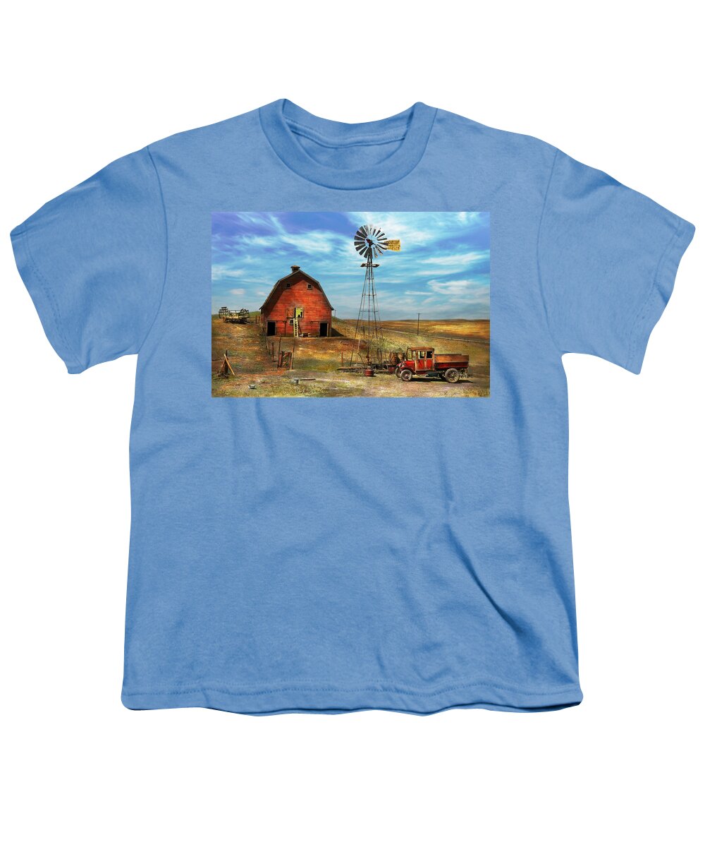 Parched Youth T-Shirt featuring the photograph Country - ND - Dirt farming 1936 by Mike Savad
