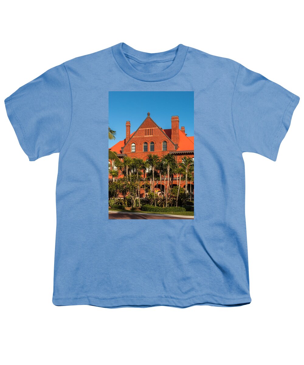 Arched Windows Youth T-Shirt featuring the photograph Custom House Key West by Ed Gleichman