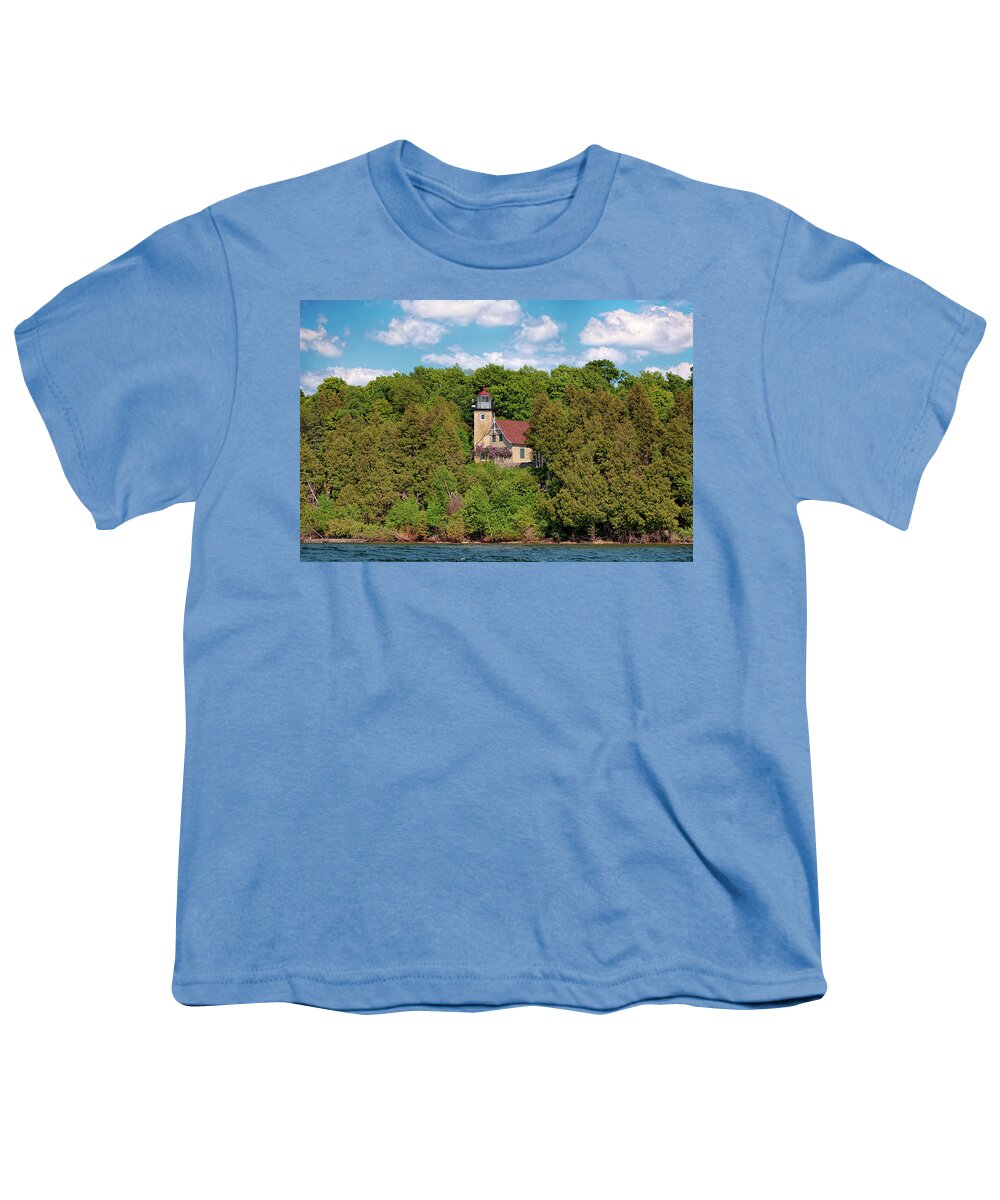 Lighthouses Youth T-Shirt featuring the photograph Eagle Bluff Light by Susan Rissi Tregoning