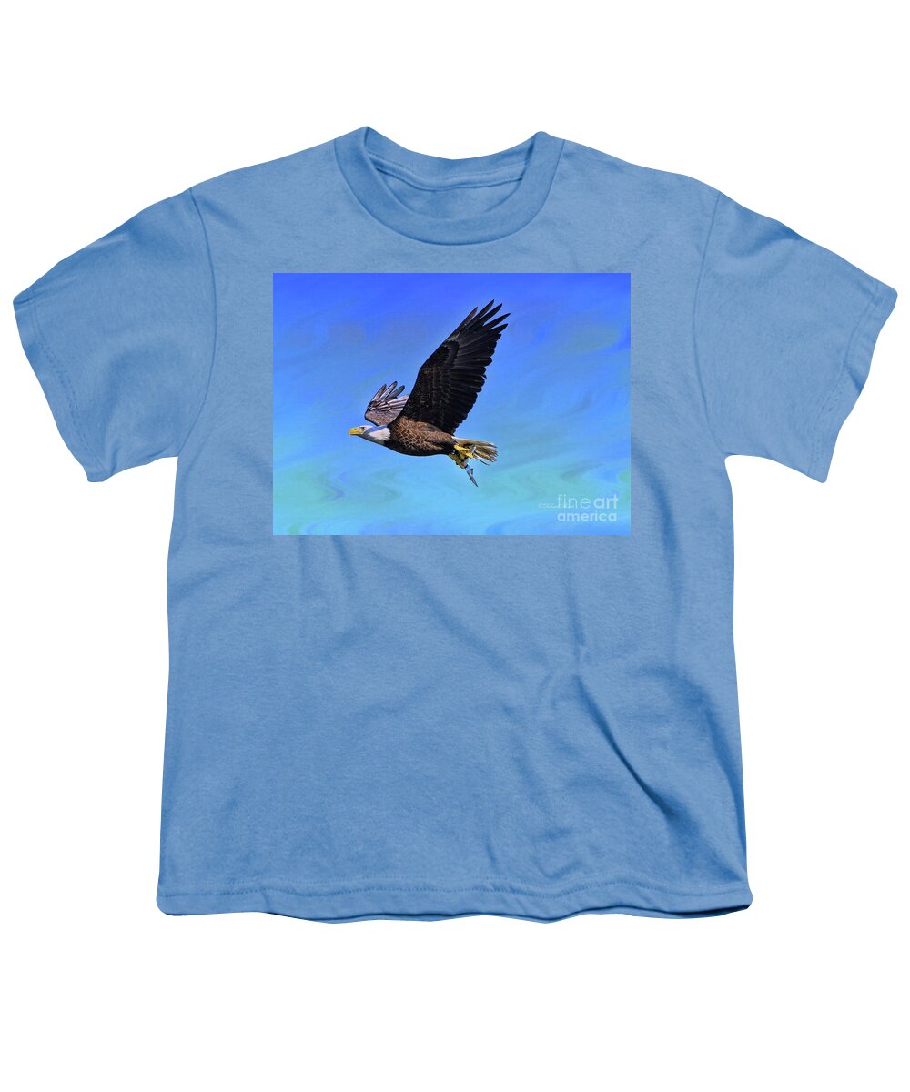 Eagle Youth T-Shirt featuring the photograph Eagle Series Success by Deborah Benoit