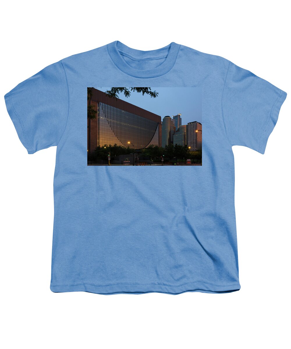 Minneapolis Youth T-Shirt featuring the photograph Evening in Downtown Minneapolis by Mike Evangelist