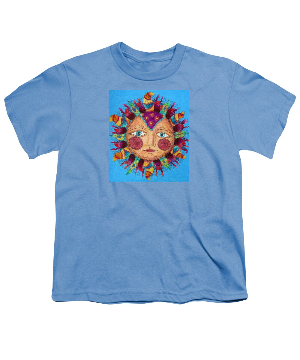 Tangles Youth T-Shirt featuring the drawing Festive Sun by Megan Walsh