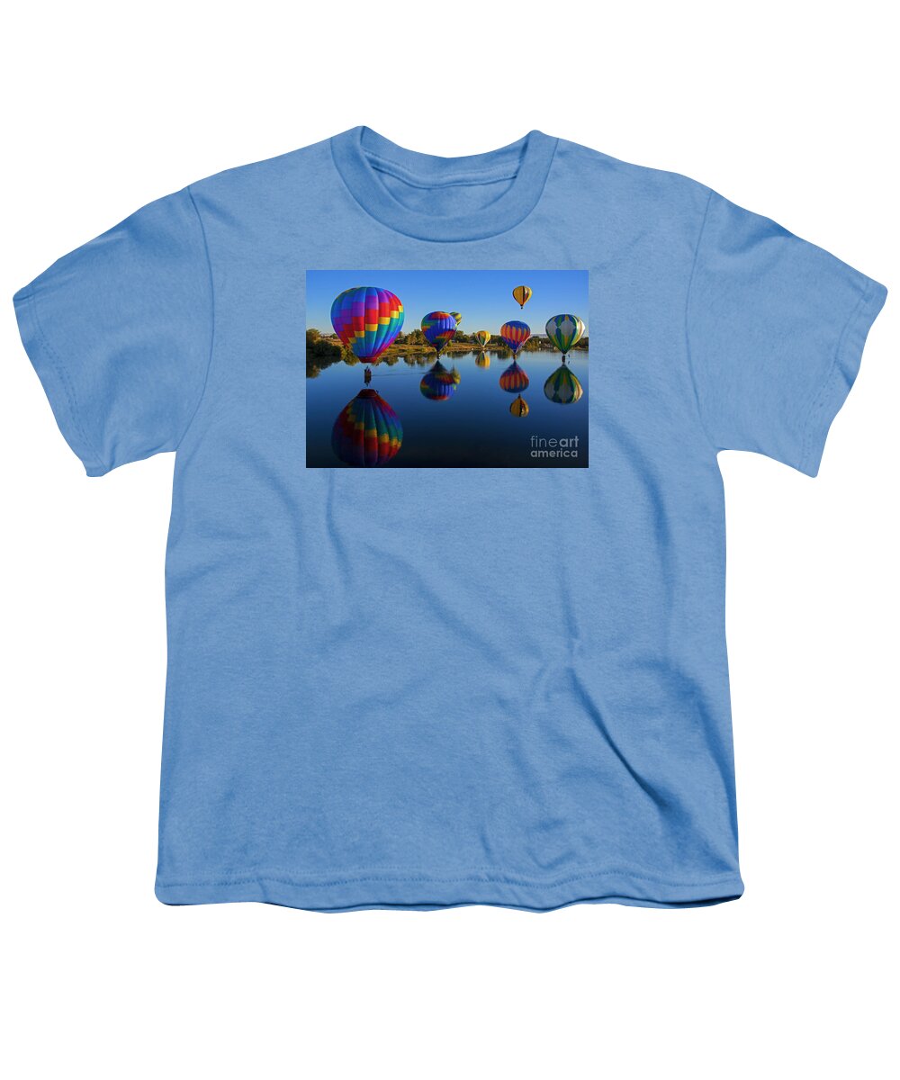 Balloons Youth T-Shirt featuring the photograph Five on the WAter by Michael Dawson
