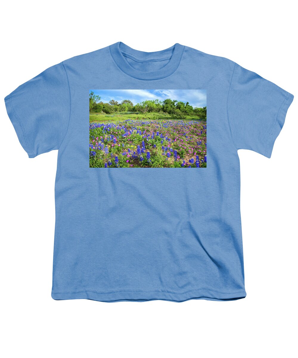 Wildflowers Youth T-Shirt featuring the photograph Gorgeous Wildflowers on the Willow City Loop by Lynn Bauer
