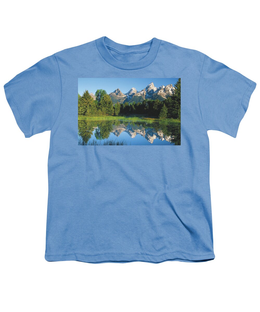 Grand Youth T-Shirt featuring the photograph Grand Tetons Reflection Near Schwabacher by Ted Keller